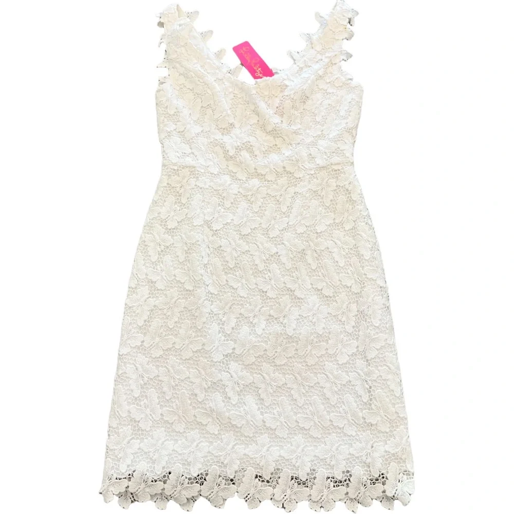 NWT Lilly Pulitzer Reeve Sheath Papillion Lace Butterfly Resort White Dress Sz 2 - Picture 6 of 9